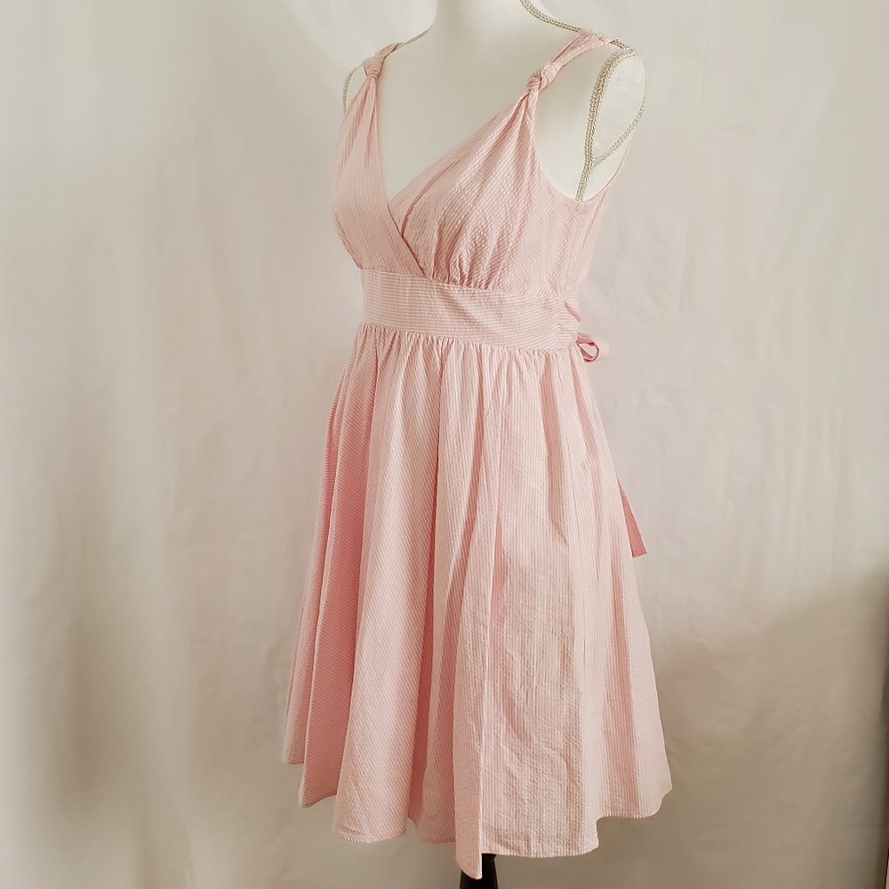 Vineyard Vines Pink Seersucker Reina Sundress sz 4 - Picture 5 of 15